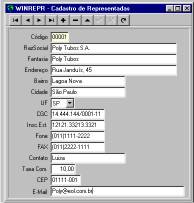 Cadastro de Representada